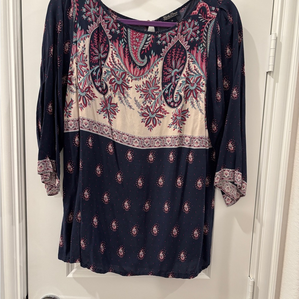 Lucky Brand Blue and Pink Relaxed Tunic